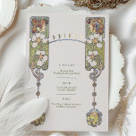 Vintage Art Nouveau Wedding Drinks Menu Card<br><div class="desc">Add a touch of elegance to your wedding reception with this Vintage Art Nouveau Wedding Drinks Menu Card. The front of the card features a beautiful Art Nouveau design with intricate floral and geometric patterns in soft pastel colours. Two elegant female profiles adorn the top, while the bottom showcases a...</div>