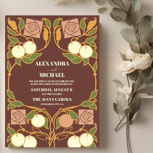 Vintage Art Nouveau Wedding Invitation