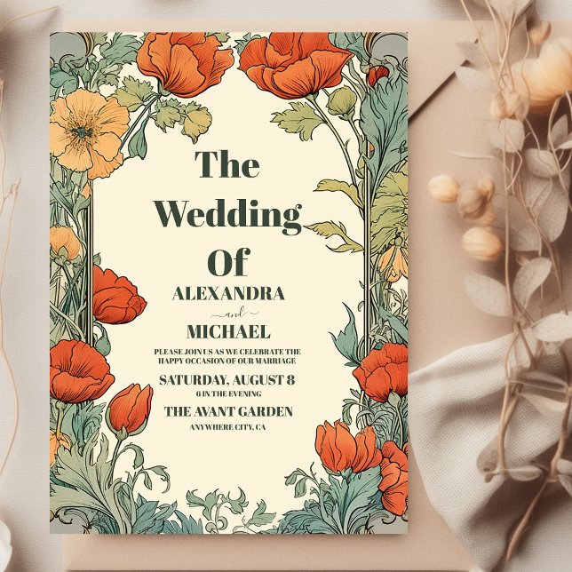Vintage  Art Nouveau Wedding Invitation (Creator Uploaded)