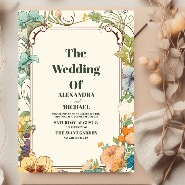 Vintage  Art Nouveau Wedding Invitation (Creator Uploaded)