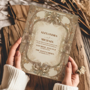 Vintage Art Nouveau Wedding Invitation