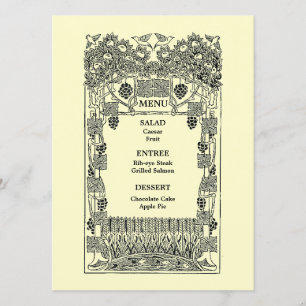 Vintage Art Nouveau Wedding Menu