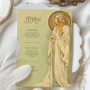 Vintage Art Nouveau Wedding Menu Card