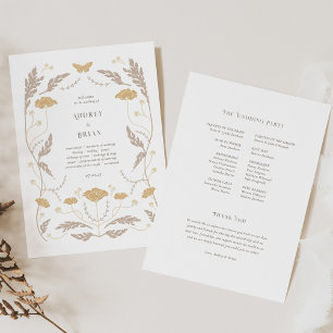 Vintage Art Nouveau Wedding Program Programme