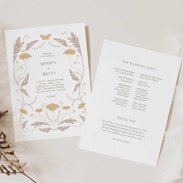 Vintage Art Nouveau Wedding Program Programme (Creator Uploaded)