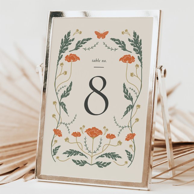 Vintage Art Nouveau Wedding Table Number card (Creator Uploaded)
