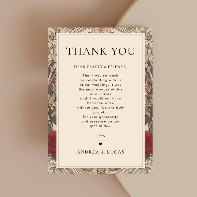 Vintage Art Nouveau Wedding Thank You Card (Creator Uploaded)