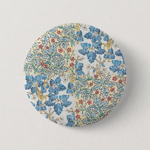 Vintage Art Nouveau Wild Geranium Floral Pattern 6 Cm Round Badge
