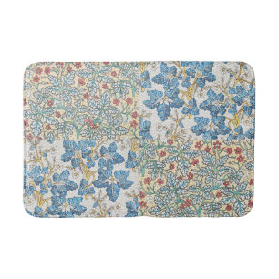 Vintage Art Nouveau Wild Geranium Floral Pattern Bath Mat