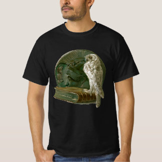 Vintage Art Nouveau with an Owl, Coin and a Book T-Shirt