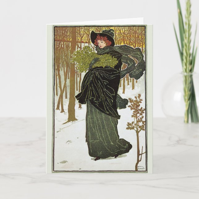 Vintage Art Nouveau Woman Holiday (Front)
