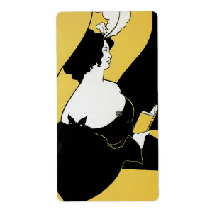 Vintage Art Nouveau, Woman Reading a Yellow Book