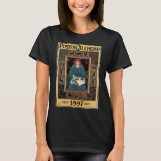 Vintage Art Nouveau, Woman Reading Astrology Book T-Shirt