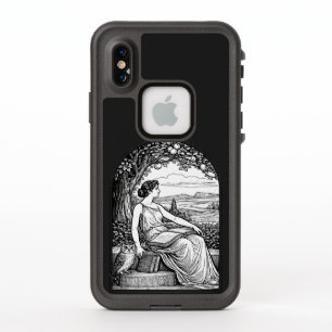 Vintage Art Nouveau Woman Reading Under Tree