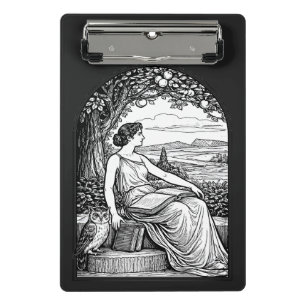 Vintage Art Nouveau Woman Reading Under Tree Mini Clipboard