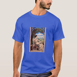 Vintage Art Nouveau Woman Reading Under Tree T-Shirt