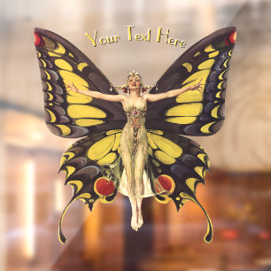 Vintage Art Nouveau Woman With Butterfly Wings