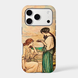 Vintage Art Nouveau Women Reading by the Sea 