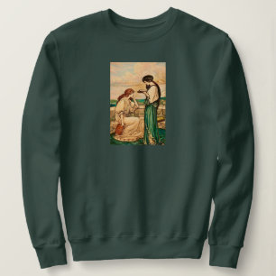 Vintage Art Nouveau Women Reading by the Sea  Sweatshirt