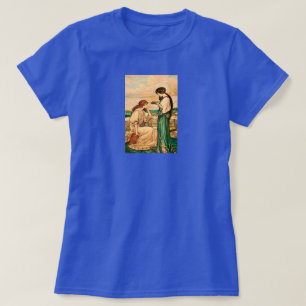Vintage Art Nouveau Women Reading by the Sea  T-Shirt