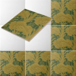 Vintage Art Nouveau Yellow Poppies Pattern Tile<br><div class="desc">This is a digitally enhanced print of an antique ca.1905 pattern of Art Nouveau style yellow poppies. You can customise the background colour.</div>