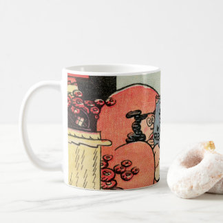 Vintage “Art of Mind Reading” Cartoon Coffee Mug