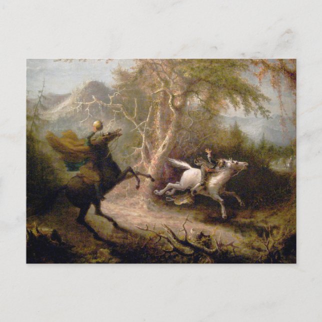 Vintage Art of Sleepy Hollow Postcard (Front)