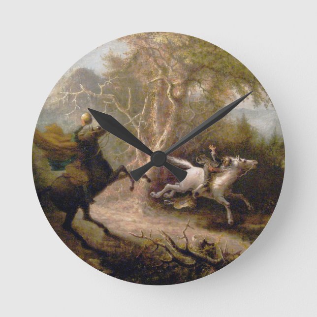 Vintage Art of Sleepy Hollow Round Clock (Front)