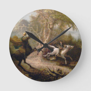 Vintage Art of Sleepy Hollow Round Clock