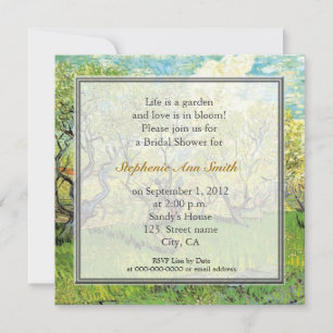 Vintage art Orchard in Blossom bridal shower party Invitation