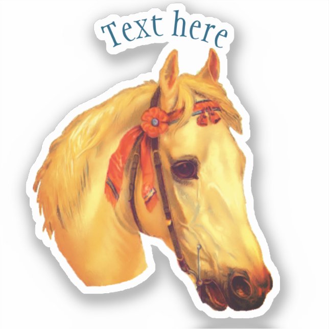 Vintage Art Palomino Horse Personalised (Front)