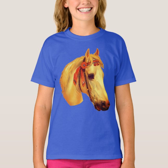 Vintage Art Palomino Horse T-Shirt (Front)