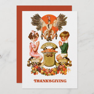 Vintage Art Thanksgiving Dinner Invitation