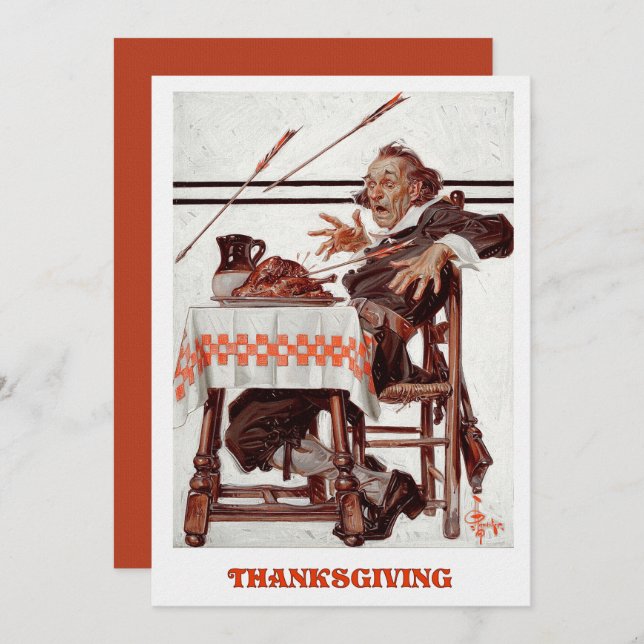 Vintage Art Thanksgiving Dinner Invitation (Front/Back)