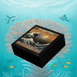 Vintage Art The Great Wave Japanese Artist Ocean  Gift Box<br><div class="desc">Now you don't need to search for your jewellery or accessories. Store your valuables in this beautiful keepsake box. The illustration features artwork "The Great Wave" a famous painting of Japanese artist Hokusai. The product has the stark features of painting and a contrast border to showcase the skills of this...</div>