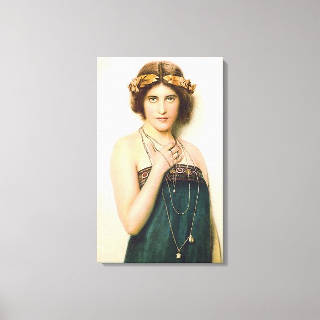 Vintage Art The Greek Lady Canvas Print (Front)