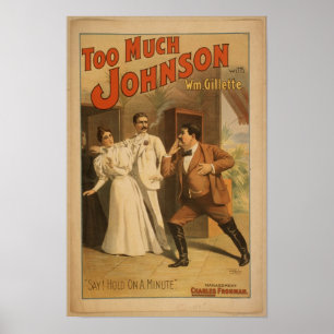 Vintage Art Too Much Johnson Poster