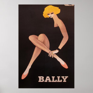 Vintage Art Villemot/ Bally Pink Shoes Poster