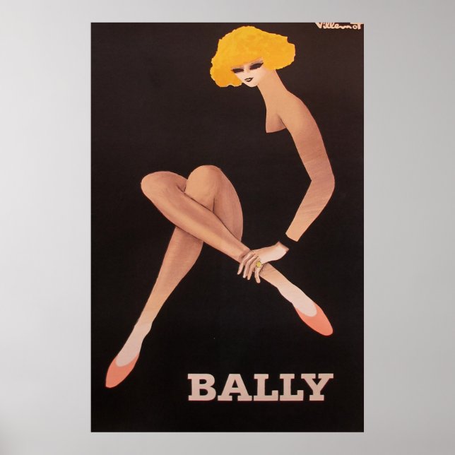 Vintage Art Villemot/ Bally Pink Shoes Poster (Front)