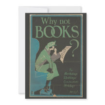 Vintage Art 'Why Not Books?' Birthday Card