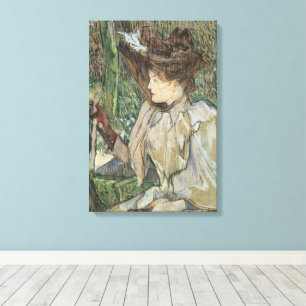 Vintage Art, Woman with Gloves by Toulouse Lautrec Canvas Print
