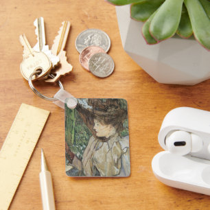 Vintage Art, Woman with Gloves by Toulouse Lautrec Key Ring