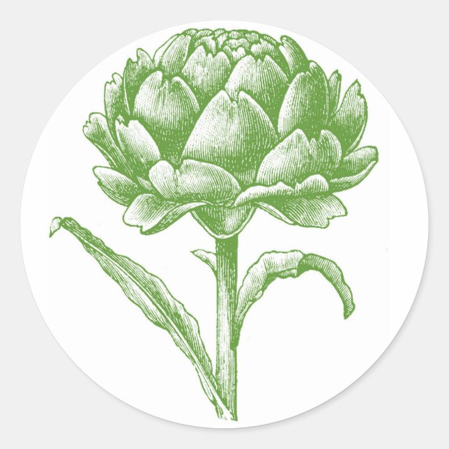 Vintage Artichoke Classic Round Sticker (Front)