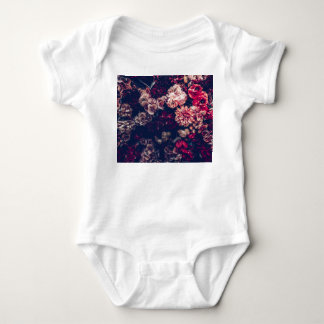 Vintage Artificial Flowers: Wall Background Baby Bodysuit
