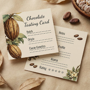 Vintage Artisan Chocolate Tasting Notes Square Business Card