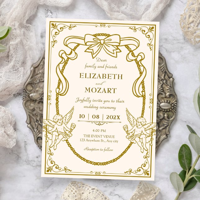 Vintage artistic baroque wedding  invitation (Creator Uploaded)