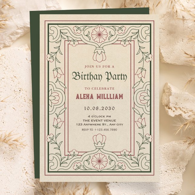 Vintage artistic floral art frame invitation (Creator Uploaded)