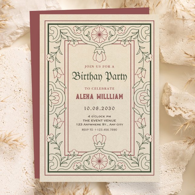 Vintage artistic floral art frame invitation (Creator Uploaded)