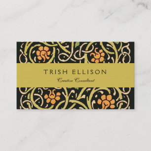 Vintage Arts and Crafts Floral Pattern Roycroft Business Card