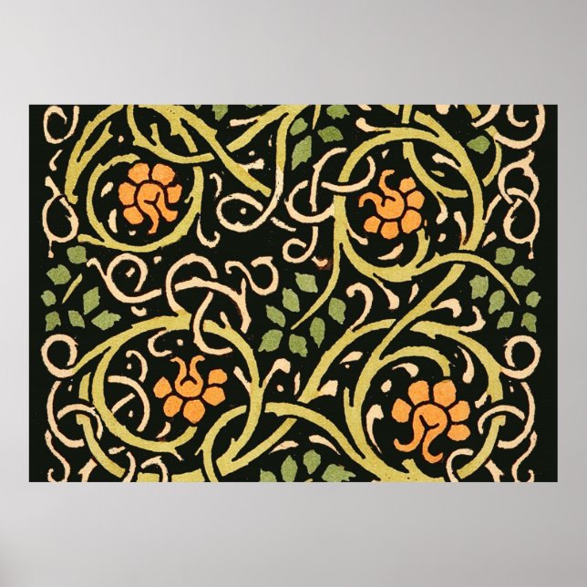 Vintage Arts and Crafts Floral Pattern Roycroft Poster (Front)